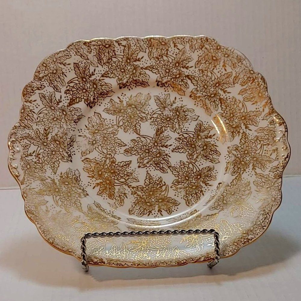 Square Handled Cake Plate by Colclough.